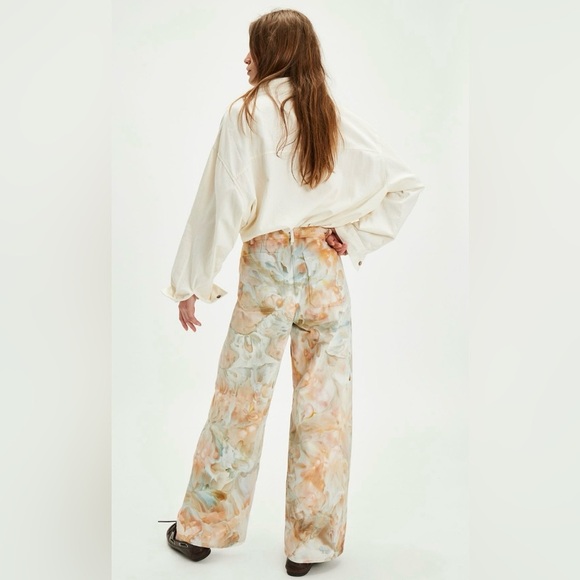 NWT Riverside Tool & Dye x Free People Sailor Pant M Ivory High Waist Wide Leg - Picture 4 of 10